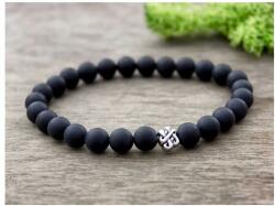 R. M. ékszer Matt ónix végtelen fonat ásvány karkötő (3765-RM-21)