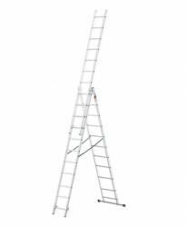  Стълба алуминиева 3x11 стъпала 150кг Multisystem 7м (3513662)
