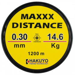 Hakuyo Fir monofilament MAXXX DISTANCE GALBEN FLUO NEON, 1200m, 0.20 mm