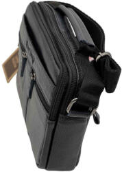  Geanta de umar barbati dreptunghiulara Ruff Ryder, Piele Naturala de Bovina, Negru / Navy, 25 x 18 x 7 cm, Navy