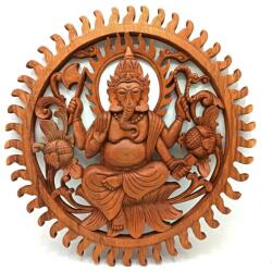  Dekoratív fa panel - Ganesha - 40cm (WDW-02)