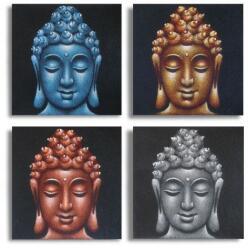  4 db Buddha festmény készlet - Homokrészlet - 30x30cm (BAP-15)