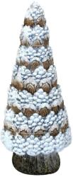 Chomik Decoratiune Craciun, ceramica, brad, alb si maro, LED, 3xAA, 19x19x49.5 cm (GOT3534)