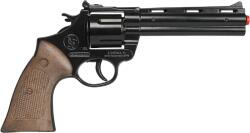 GONHER Jucarie Revolver Politie Python, Culoare Negru, 12 Capse (GH3123/6)