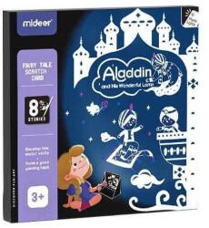 Mideer Set educativ 2 in 1: Scratch art si proiector poveste Aladin si lampa fermecata Mideer MD4149 (MD4149_Initiala) Carte de colorat