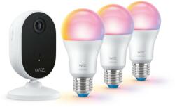 Philips Pachet WiZ Connected cu 3 Becuri LED RGB inteligente A60, Wi-Fi, E27, 8.5W (60W), 806 lm, lumina alba si color (2200-6500K) + Ca (000008720169075016)