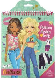 Grafix Carte de colorat Fashion Design Book cu autocolante si sabloane incluse Besties Grafix GR140007 (GR140007_Albastru)