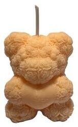 KaWilamowski Lumânare decorativă Ursuleț cu parfum de măr copt, portocalie - KaWilamowski