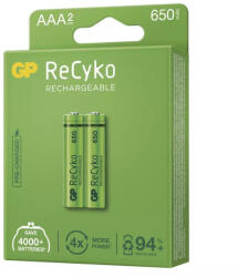 GP Batteries GP AAA ReCyko 650 mAh, újratölthető, (HR03) 2 db PP (1032122062)