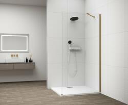 SAPHO Walk-in, Sapho Esca Gold Matt ES1015-04 Walk-in, falra szerelhető, transzparent üveg, 150 cm