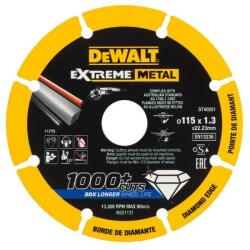DEWALT Disc diamantat pentru metal/otel EXTREME, 115x22.23x1.3mm, DeWALT (DT40251-QZ) - bricolaj-mag