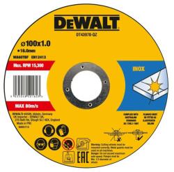 DEWALT Disc debitare inox FASTCUT, 100x1x16mm, 10 bucati, DeWALT (DT43970-QZ) - bricolaj-mag