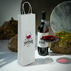 Label Print Sacose hartie personalizate cu maner rasucit, imprimare fata-verso, 14+8 x 39 cm, hartie alba 100g (PG810114567)