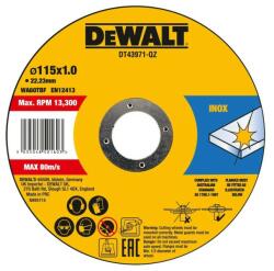 DEWALT Disc debitare inox FASTCUT, 115x1x22.23mm, 10 bucati, DeWALT (DT43971-QZ) - bricolaj-mag