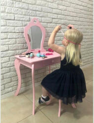 Sersimo Elza gyermek fésülködőasztal készlet, rózsaszín, tükörrel és lábt (PHO-0403)