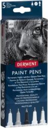Derwent Liner Professional, 0.5 mm, pentru suprafete multiple, 5 buc/set, culori mate, nuante alb-negru, Derwent 2305521