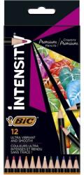 BIC Creioane colorate din lemn, mina ultra-rezistenta, 12 culori/set, BIC Intensity Premium 9518441