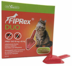  Fiprex Duo 50 mg + 60 mg rácsepegtető oldat macskáknak és vadászgörényeknek 1x (VETAG1)