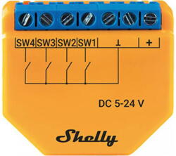 Shelly Controler Wi-Fi PLUS i4 DC, 4 intrări digitale (3800235265543)