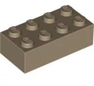 LEGO® 3001c69 - LEGO 2 x 4 kocka, sötét krém színű (3001c69)