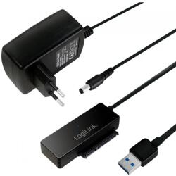 LogiLink USB 3.0 SATA + Táp Átalakító Fekete 20cm AU0050 (AU0050)