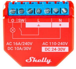 Shelly Releu inteligent Wi-Fi Plus 1PM, 1 canal 16A, cu contorizare a puterii (3800235265017)
