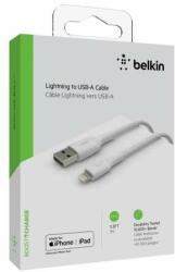Belkin BOOST CHARGE Cablu USB-A la Lightning, împletitură - 1M - alb (CAA002bt1MWH)