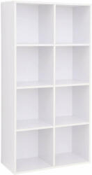 VASAGLE Songmics Könyvespolc - 8 Polc - Fehér - 130x30x65 cm (EZ-LBC24WT)