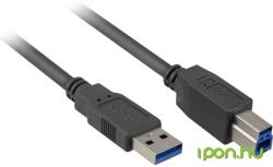 Sharkoon USB 3.0 USB 3.0 Type B Összekötő Fekete 1m 4044951015634 (4044951015634)