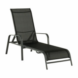 Állítható kerti szék, fekete/szürke, ATREO (0000257524)