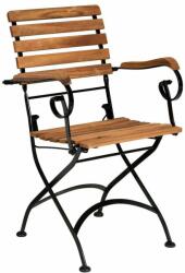 PARKLIFE összecsukható karfás szék, natúr-fekete, 2 db (99994405)