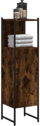 vidaXL füstös tölgyszínű szerelt fa fürdőszobaszekrény 33x33x120, 5 cm (842468) - vidaxl