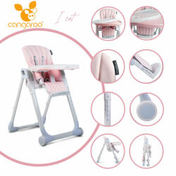 Cangaroo I Eat Multifunkciós Etetőszék - Rózsaszín