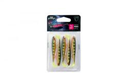 FOX RAGE ultra uv slick shad single colour packs slick shad ultra uv 13cm / 5" lemontiger x 4 gumihal (NSC035) - epeca