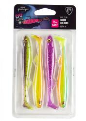 FOX RAGE slick shad mixed colour pack slick shad 13cm x4 mixed uv gumihal (NMC037) - epeca