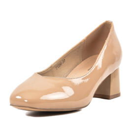 PASS Collection Pantofi dama, piele naturala lacuita, T1D2112, nude - 39 EU