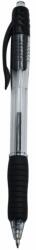 BLUERING Golyóstoll 0, 7mm, nyomógombos, gumírozott fogórész, fekete átlátszó test, Bluering® R2, írásszín fekete (BR894823) - tintasziget