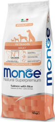 Monge Adult Monoprotein All Breeds lazac-rizs száraztáp kutyának 12kg