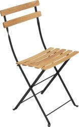 Fermob Natúr fa összecsukható szék Fermob Bisztró fekete fém szerkezettel (FB-5107-42)