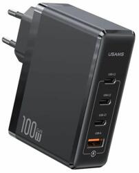 USAMS Incarcator pentru Priza 3xType-C, USB, 100W - Usams US-CC163 T50 (CC163TC01) - Negru
