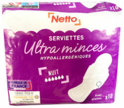 Netto Egészségügyi betét Ultra szárnyas (méret: éjszakai) (10 db/cs) - diaper