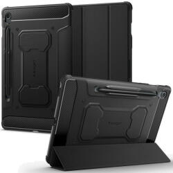 Samsung Tab S9 FE (10.9) / Tab S10 FE (10.9) SM-X510 / X516B / X520 / X526, mappa tok, közepesen ütésálló, Spigen Rugged Armor Pro, fekete