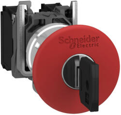 Schneider Electric Schneider XB4BS9445 Harmony komplett fém Ø40 gombafejű vészgomb, Ø22, kulcsos kioldó, 1NC+1NO (XB4BS9445)