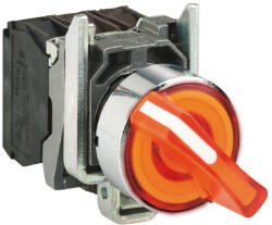 Schneider Electric Schneider XB4BK125B5 Harmony komplett fém LED világító választókapcsoló, Ø22, 2 állású, 24 V, 1NO+1NC (XB4BK125B5)