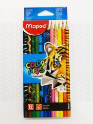 Maped színes ceruza 12 db-os háromszögletű Animals