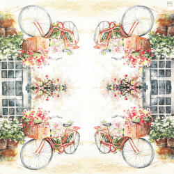 Kert és Otthonbolt Virágos biciklis 3 rétegű szalvéta, 16, 5 x 16, 5 cm (CO211503)