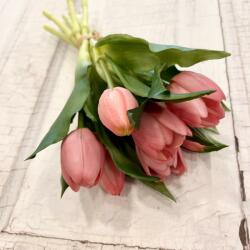 Kreatív Tulipán 7 szálas sötét rózsaszín élethű kis virágú