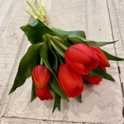 Kreatív Tulipán 7 szálas piros élethű kis virágú