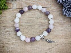 R. M. ékszer Rózsaszín angyalszárny vegyes ásvány karkötő (18640RM21)