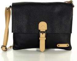 Genuine Leather MARCO MAZZINI Női bőr crossbody táska | fekete